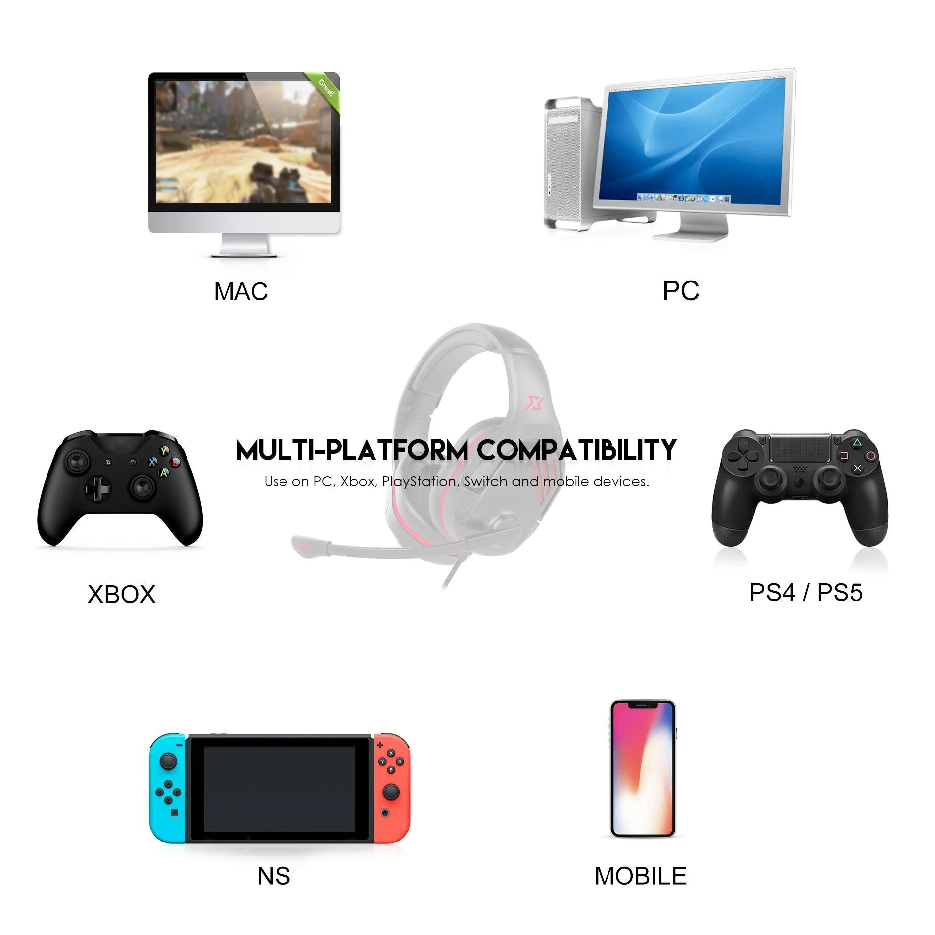 Fantech Valor X MH86 Wired Mutli-Platform Gaming Headset - Black Fantech Valor X MH86 Wired Mutli-Platform Gaming Headset - Black